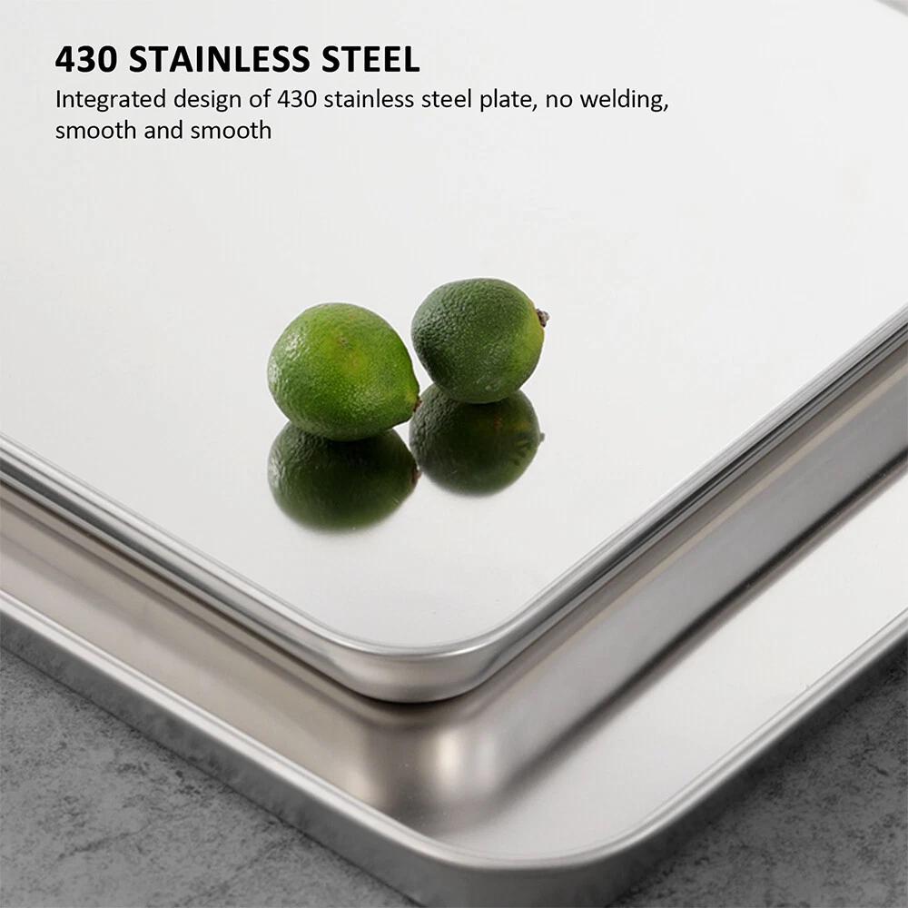 Stainless Steel Baking Pan Toaster Oven Tray Pans Easy Clean Baking BBQ Dish AU - Image 7