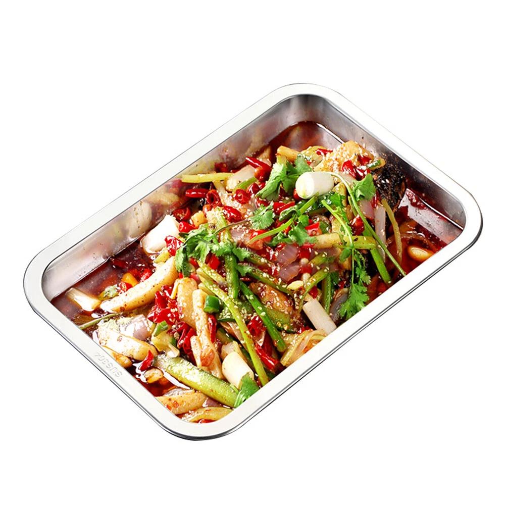 Stainless Steel Baking Pan Toaster Oven Tray Pans Easy Clean Baking BBQ Dish AU - Image 5