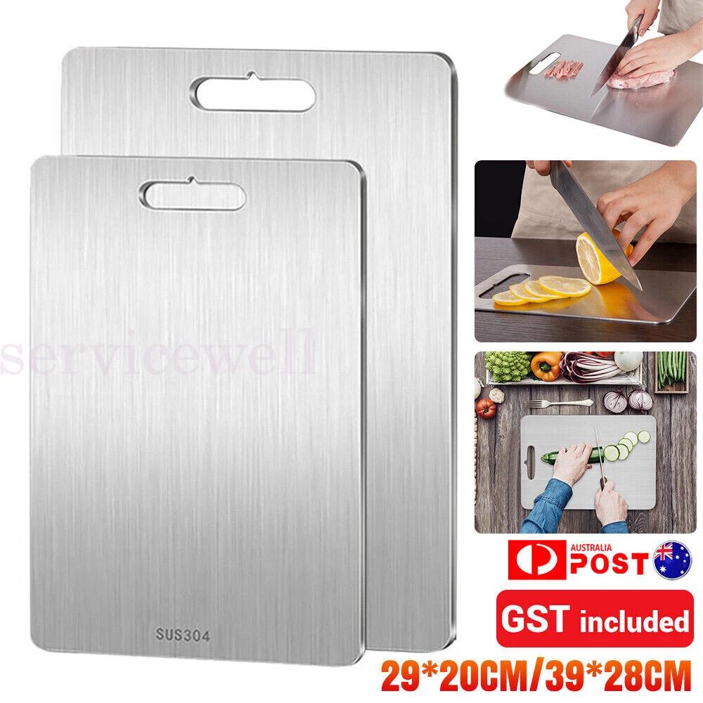 Stainless Steel Board Double-Sided Titanium Chopping Boards Cutting Boards NEW