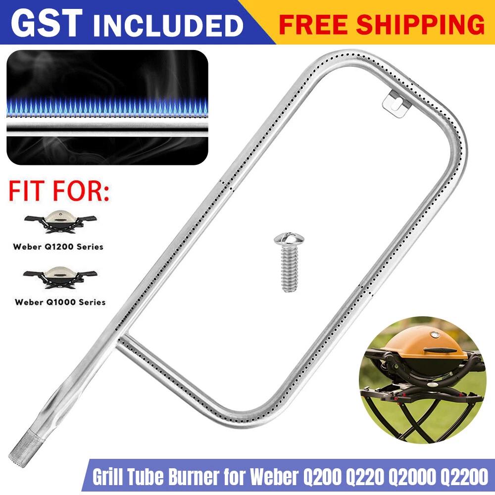 Stainless Steel Burner Grill W/Screw Accessories For Weber Q200 Q220 Q2000 Q2200