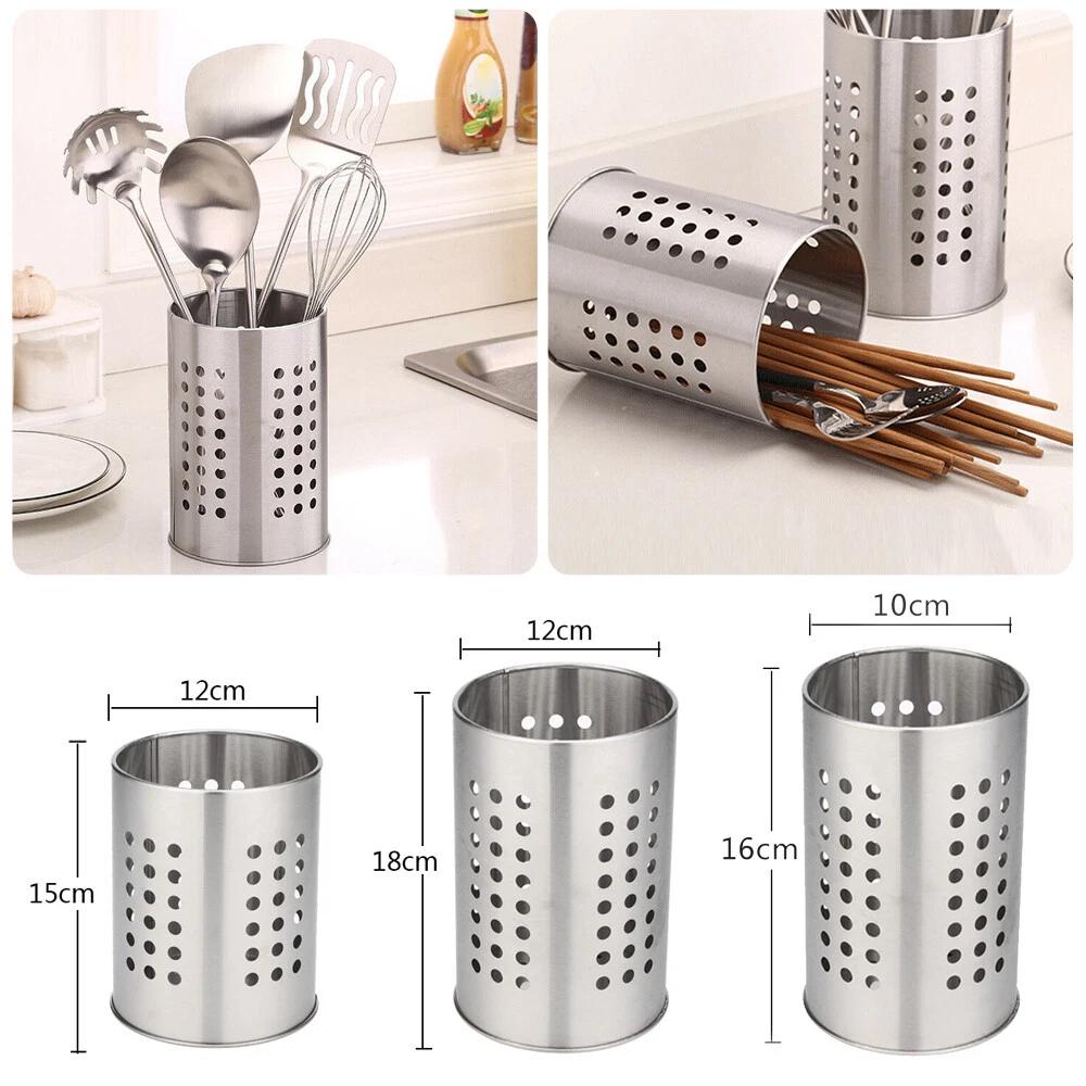 Stainless Steel Cutlery Stand Home Kitchen Rack Sink Tidy Drainer Utensil Holder - Image 2