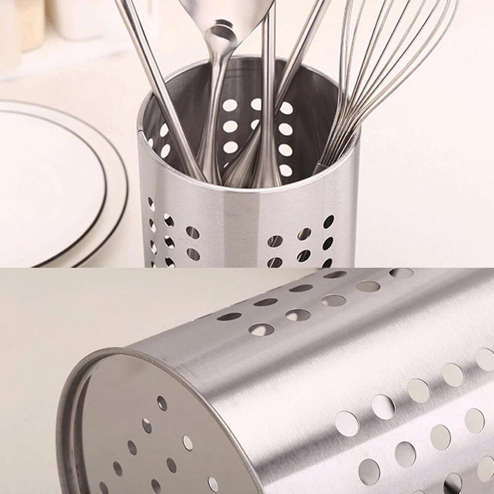 Stainless Steel Cutlery Stand Home Kitchen Rack Sink Tidy Drainer Utensil Holder - Image 7