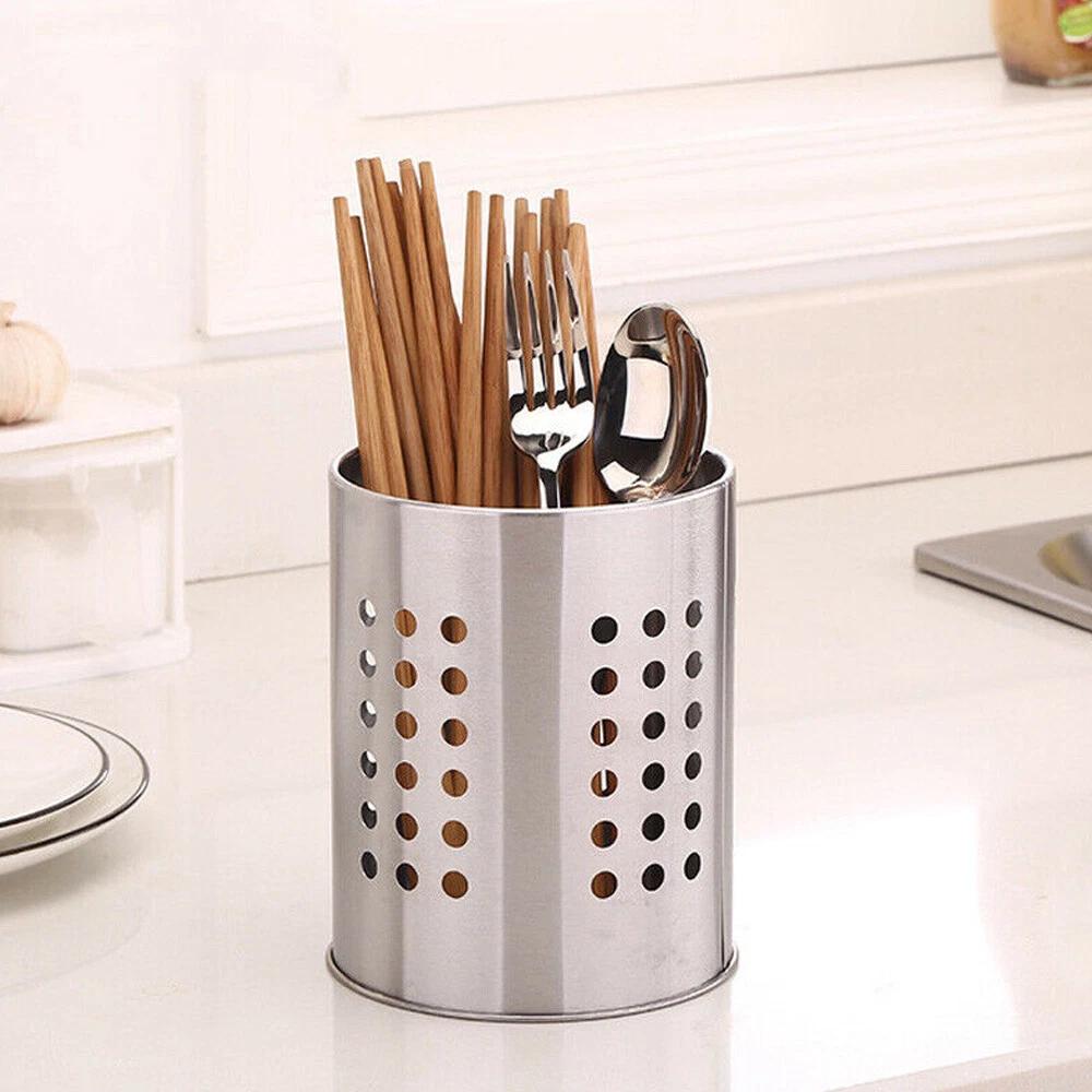 Stainless Steel Cutlery Stand Home Kitchen Rack Sink Tidy Drainer Utensil Holder - Image 5