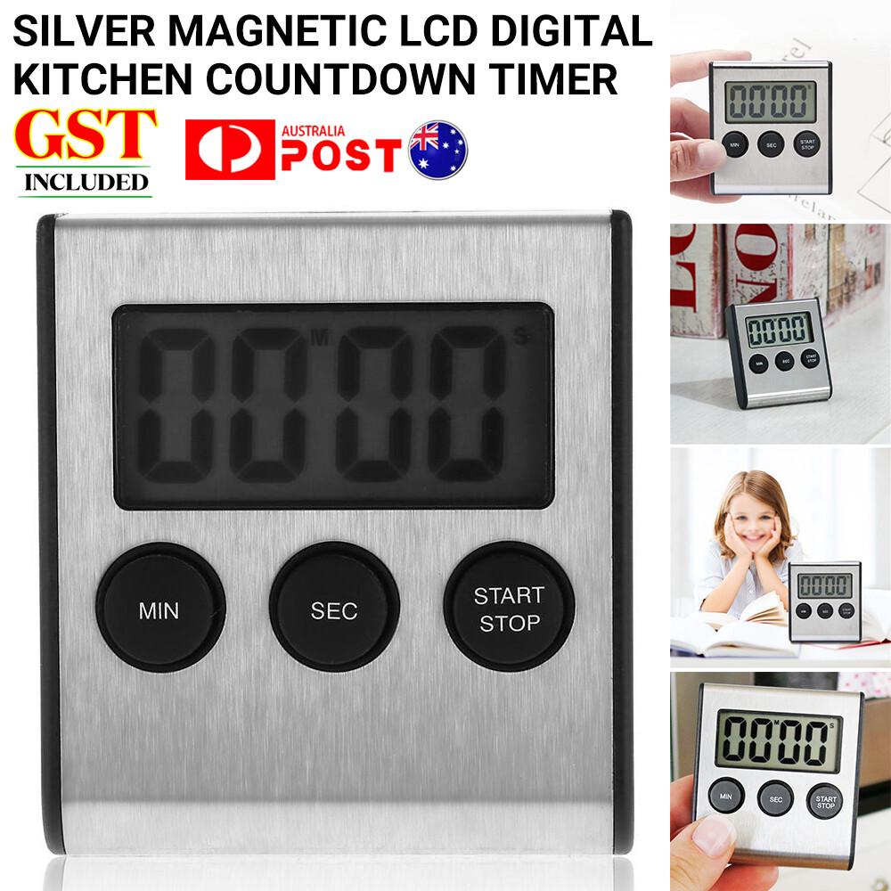 Stainless Steel Digital Kitchen Timer Count Down Magnetic LCD Cooking Alarm