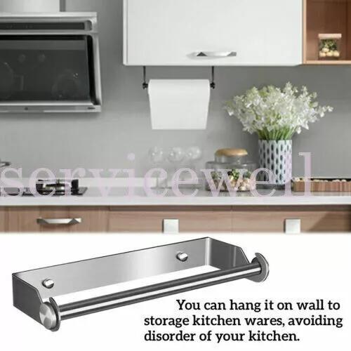 Stainless Steel Paper Towel Holder Hanger Rack Kitchen Shelf Bathroom Organizer - Image 3