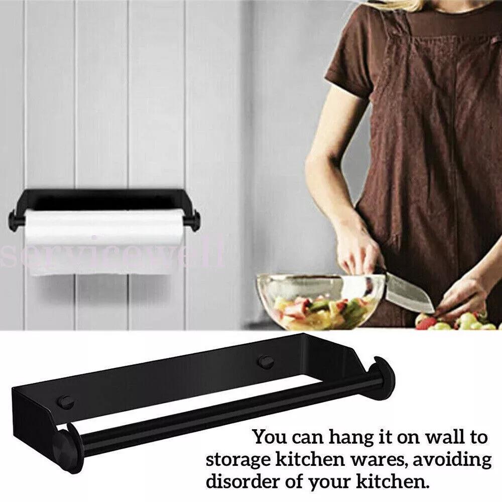Stainless Steel Paper Towel Holder Hanger Rack Kitchen Shelf Bathroom Organizer - Image 4