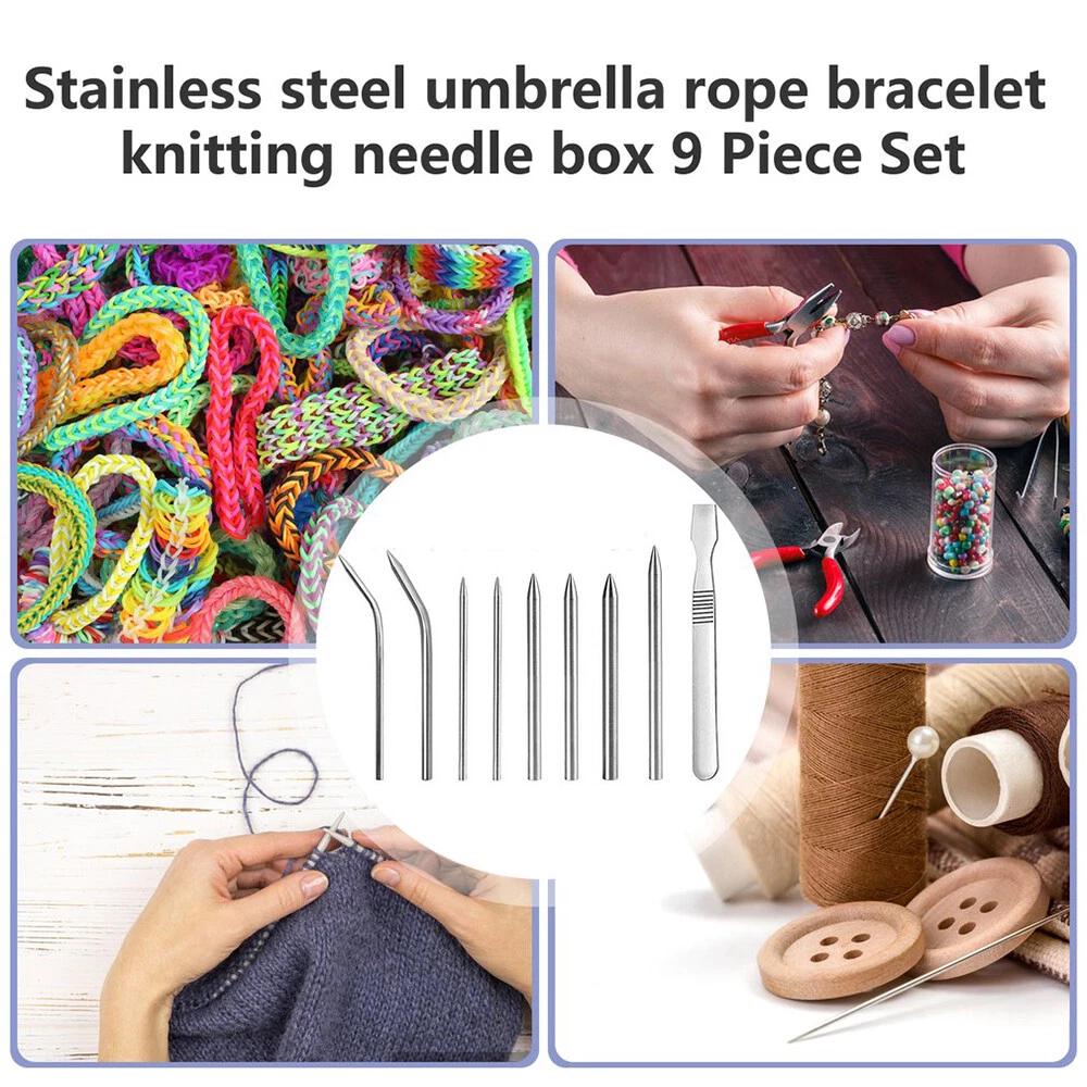 Stainless Steel Paracord Bracelet Fid Lacing Stitching Needles Tool Set W/ Bag - Image 2
