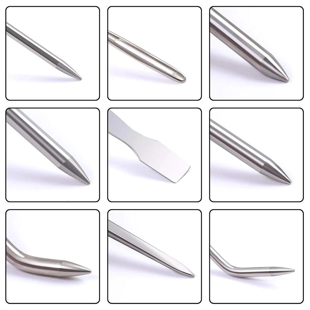 Stainless Steel Paracord Bracelet Fid Lacing Stitching Needles Tool Set W/ Bag - Image 6