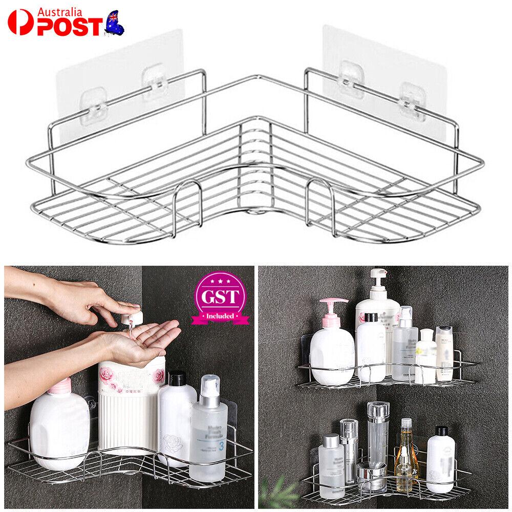 Stainless Steel Shower Caddy Corner Storage Shelf Holder Rack Organiser Bathroom