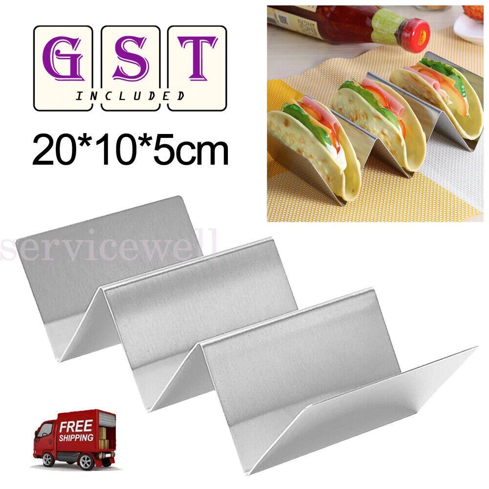 Stainless Steel Tray Taco Shell Holder Tortilla Stand Holds Kitchen Rack NEW AU