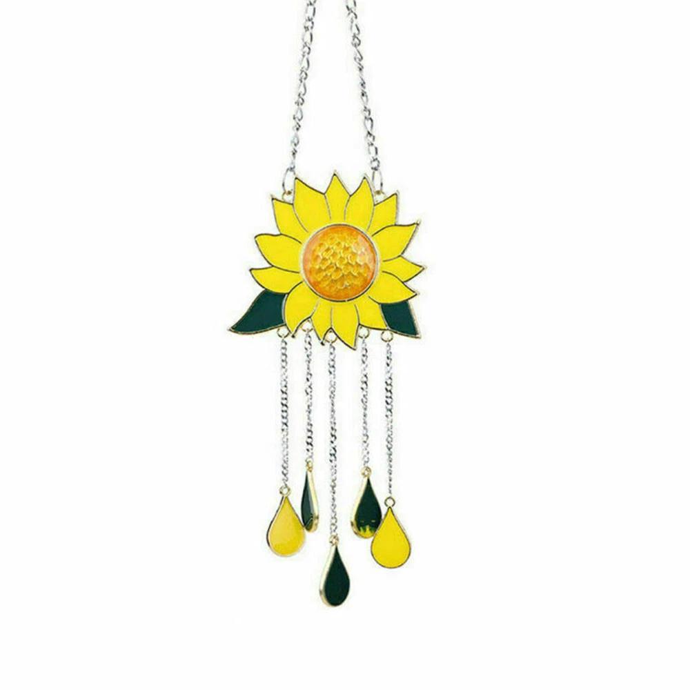 Sunflower Wind Chimes Outdoor Yard Garden Decoration Ornament Hanging SunCatcher