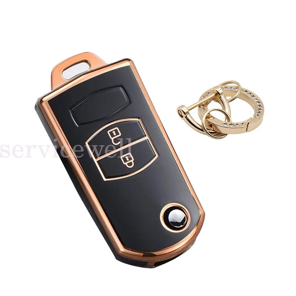 TPU Remote Flip Key Cover Case For MAZDA 3 2 6 MPS SP23 CX7 CX9 2Button Black - Image 2