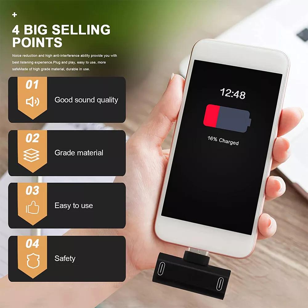 T Dual Type C adapter splitter to USB-C Headphone and charge Audio Converter AUS - Image 2