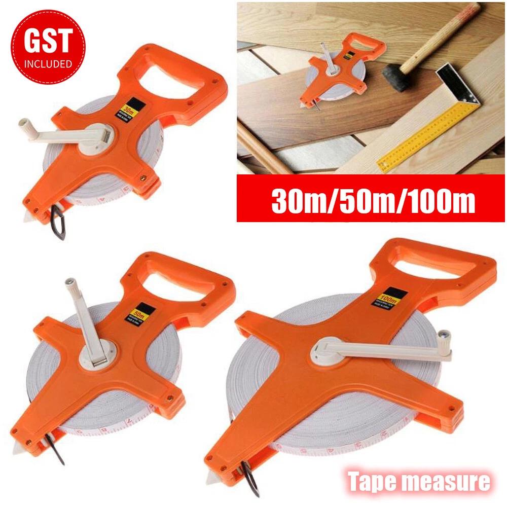 Tape measure 30M 50M 100M Fiberglass Open Reel Measuring Metric Imperial new AU