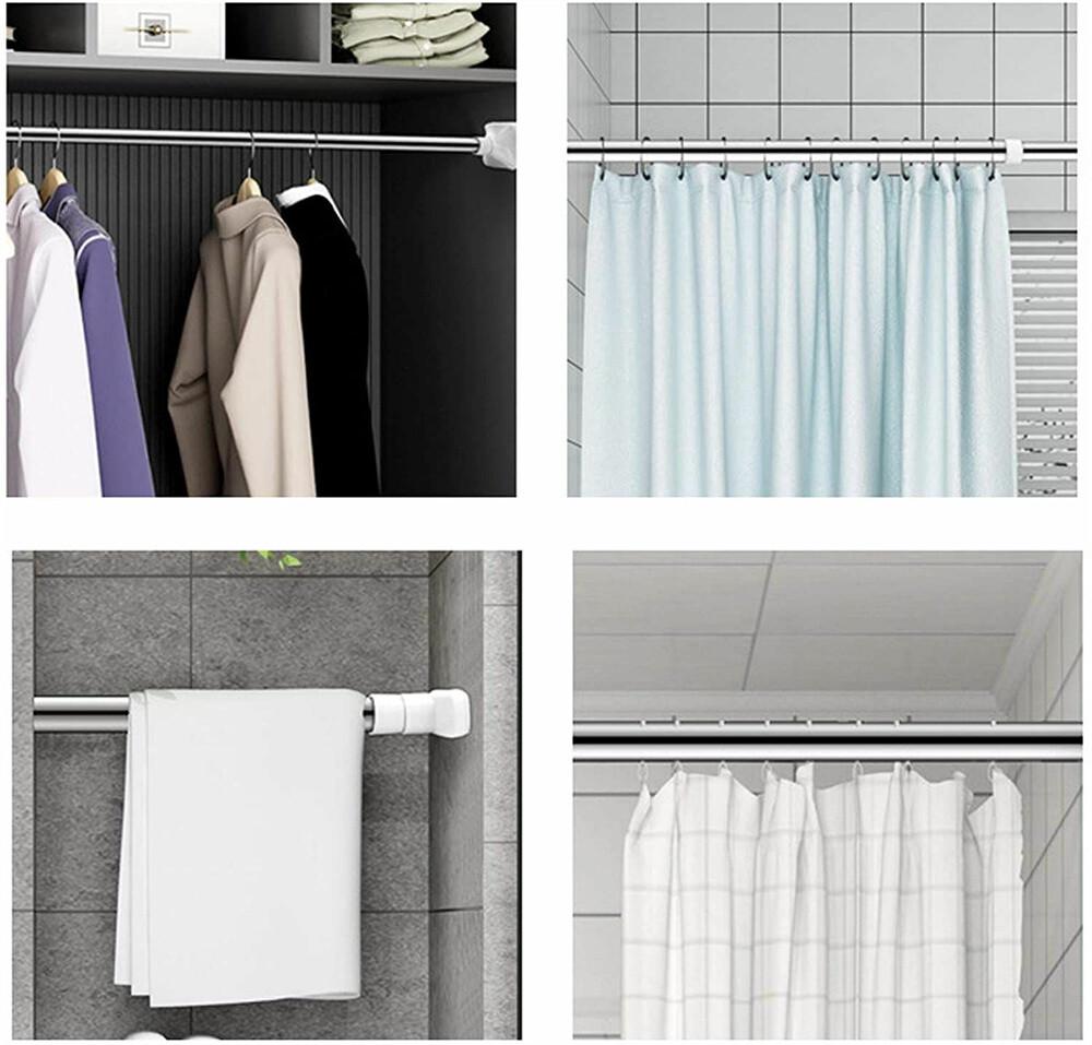 Telescopic Spring Shower Curtain Rail Pole Rod Tension Extendable Adjustable AU - Image 5