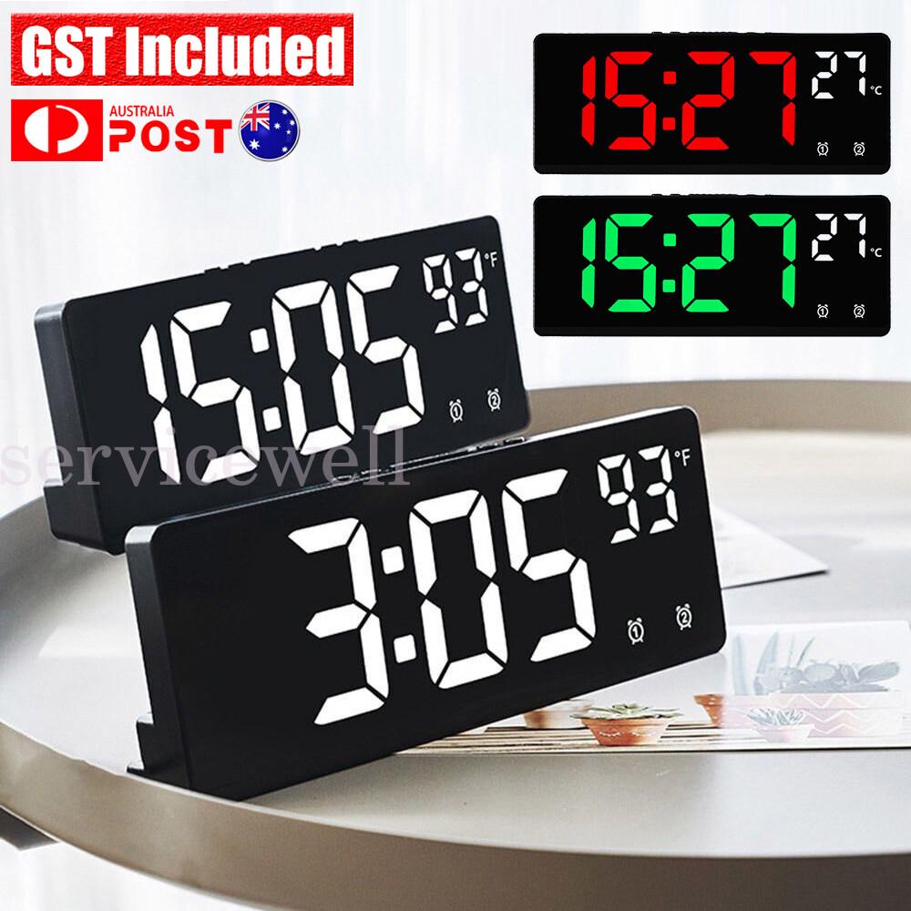 Temperature Calendar Large Number LED Digital Alarm Clock Electronic Clock
