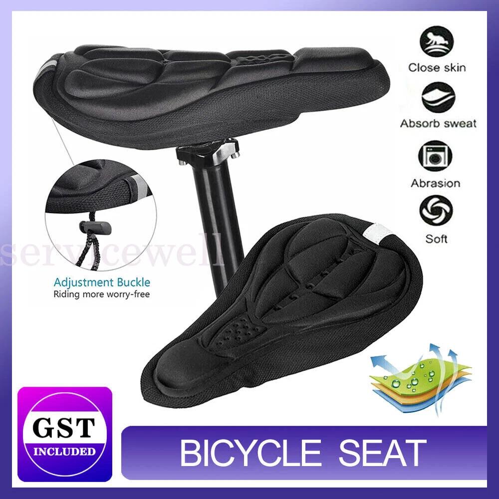 Thick Silicone Bike Seat Cover Comfort Gel Cycling Bicycle Saddle Cushion Pad AU