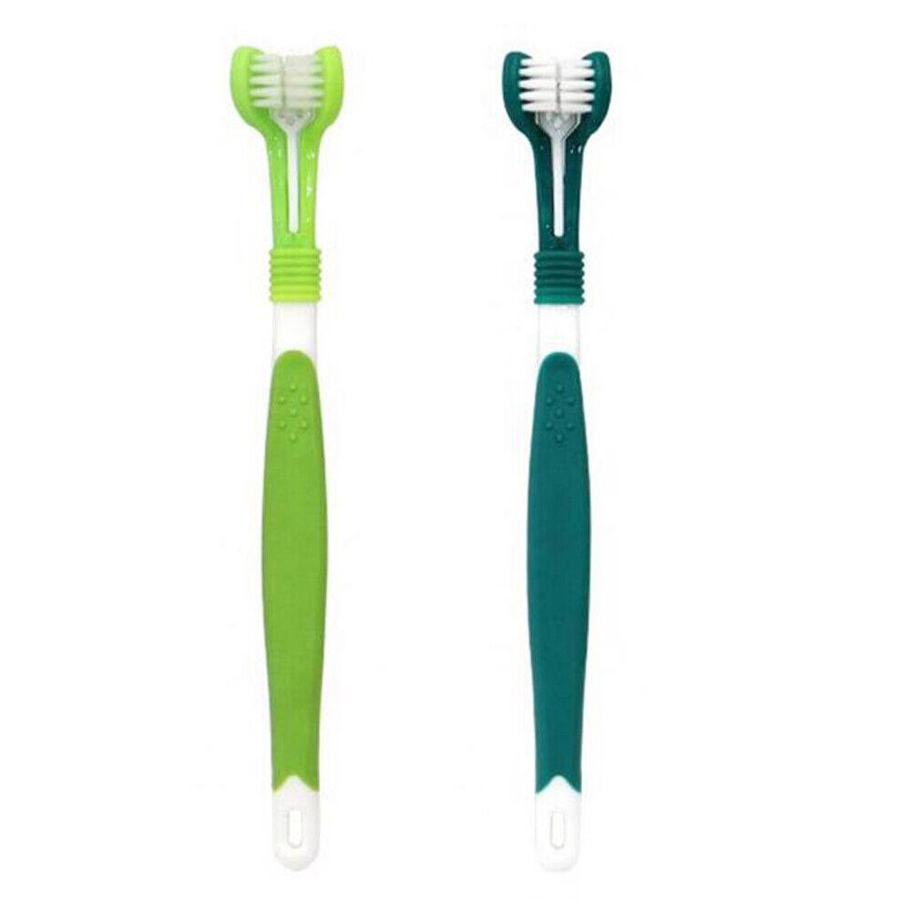 Three-head Pet toothbrush multi-angle bad breath and tartar dental careN Tx AU