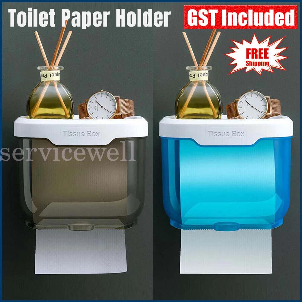 Toilet Paper Holder bathroom Wall Mount Roll Paper Dispenser Tissue Box Shelf