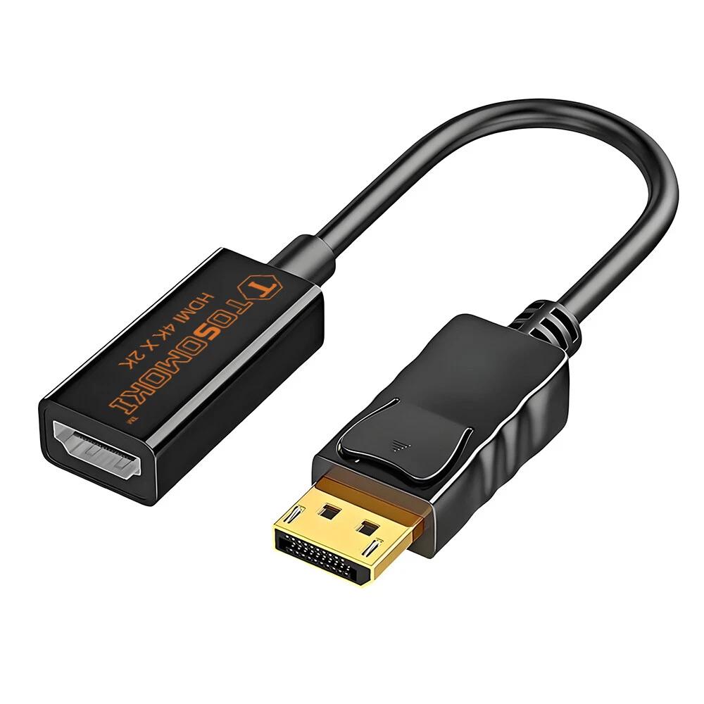 Tosomoki DisplayPort DP to HDMI Adapter Male to HDMI Female 4K with Audio AU