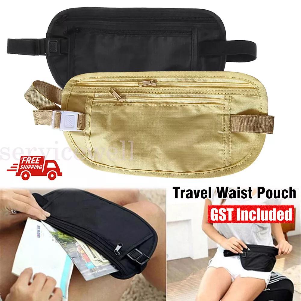 Travel Waist Pouch Passport Security Bag Money Belt Secure Ticket Card Wallet AU
