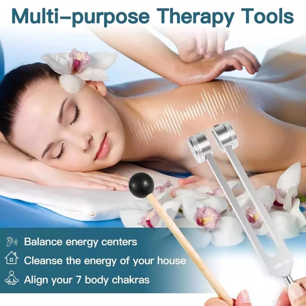 Tuning Fork Set with Hammer for Healing Chakra Sound Therapy,Reliever Stress AU - Image 5
