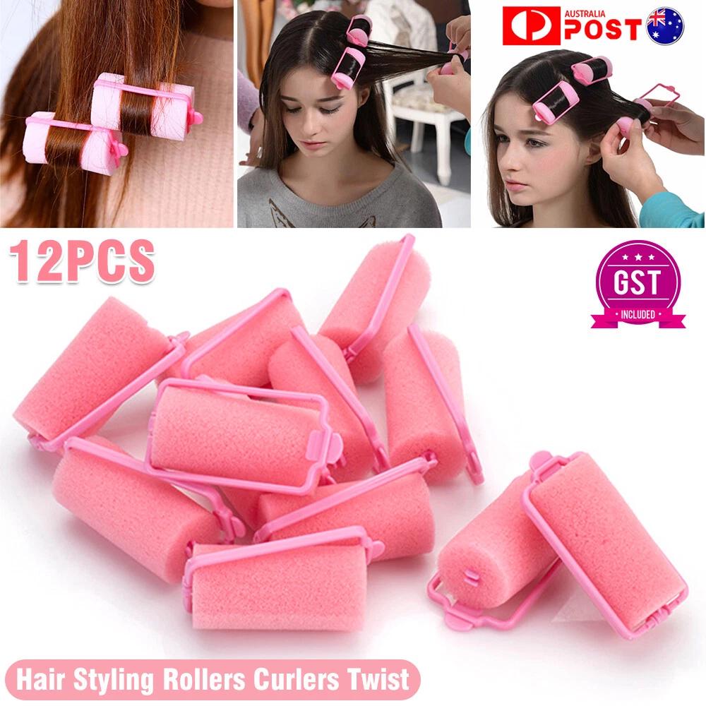Hair Styling Rollers Curlers Twist No heat Sponge Foam Cushion Heatless