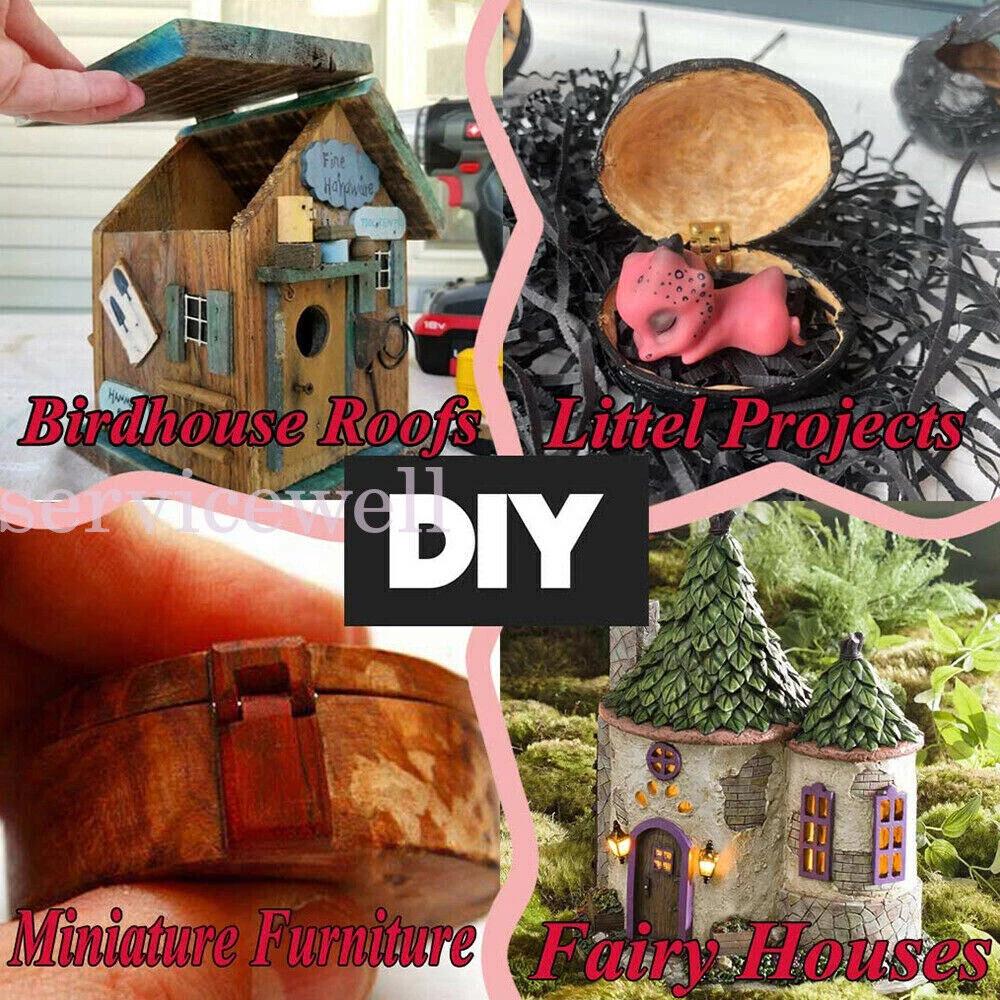 Tiny Gold Mini Small Metal Hinge DIY House Miniature Cabinet Furniture - Image 2