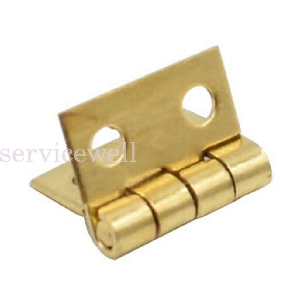 Tiny Gold Mini Small Metal Hinge DIY House Miniature Cabinet Furniture - Image 5