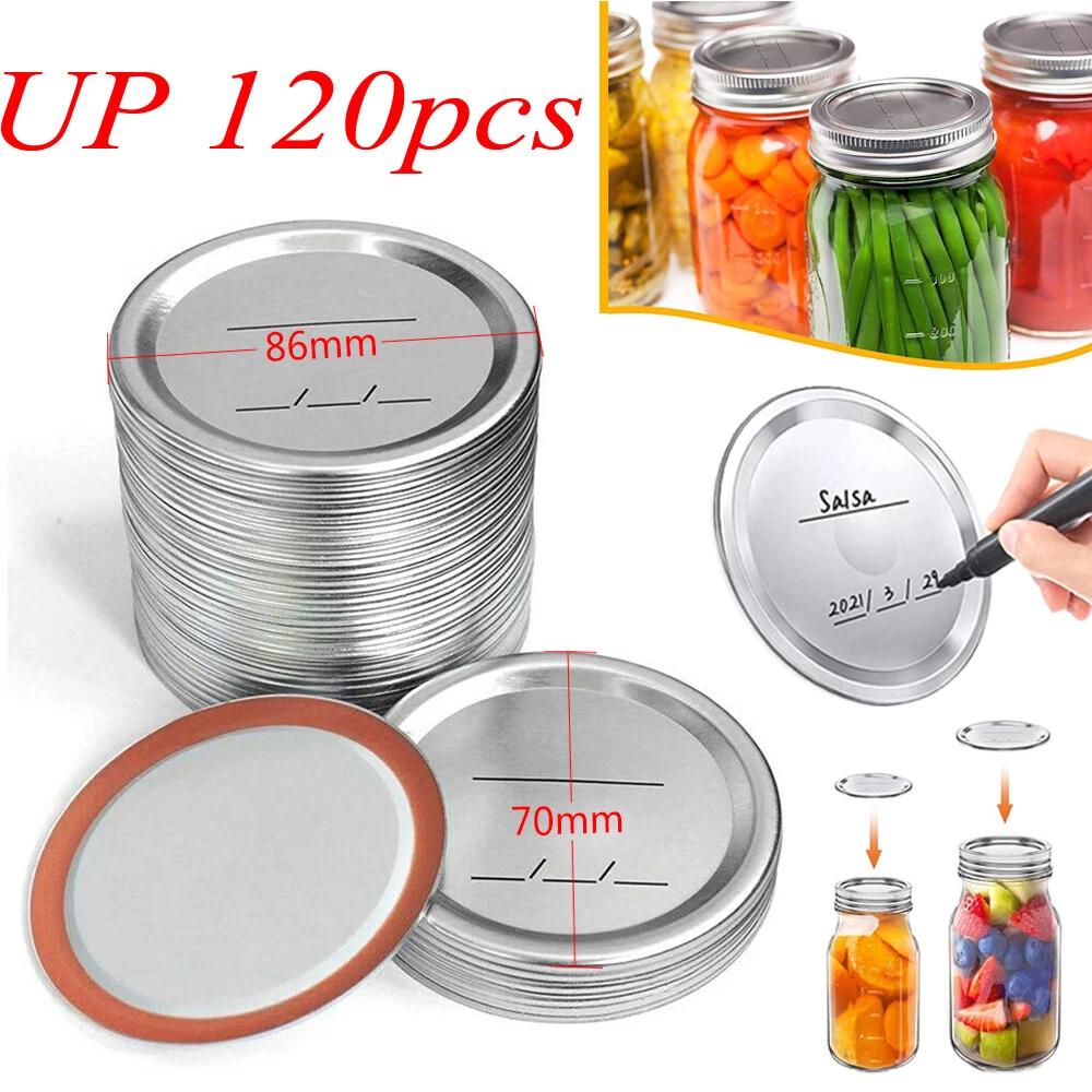 Splits Lids Sealing Storage Solid Caps for Regular/Wide Mouth Mason Jar