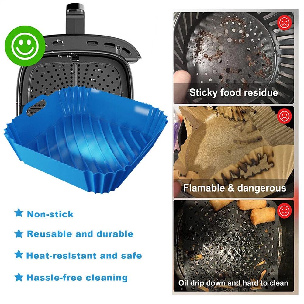 Air Fryer Silicone Pot Air Fryer Basket Liner Non-Stick Reusable Baking Tray - Image 5