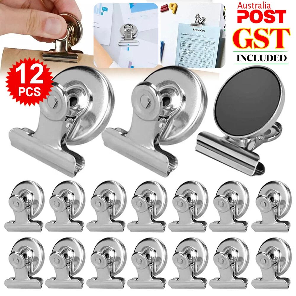 Office Magnetic Bulldog Clips Memo Note Holder Fridge Magnet Clip