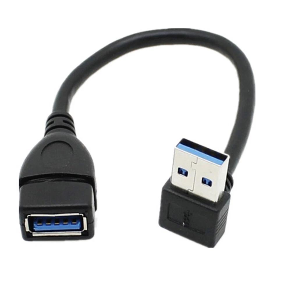 USB 3.0 5Gbps Right Angle Extension Cable 90 Degree L Male to Female Adapter - Image 7
