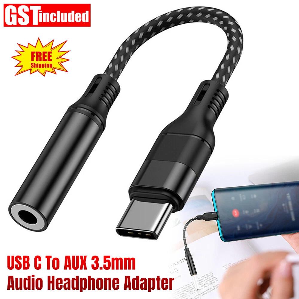 USB Type C TO 3.5mm Female Headphone Jack Adapter AUX Stereo Speaker Audio Cable