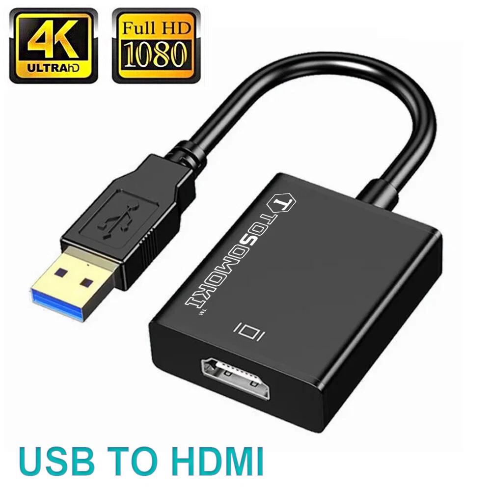 USB to HDMI Adapter USB 3.0/2.0 to HDMI Cable Video Converter For PC Laptop HDTV