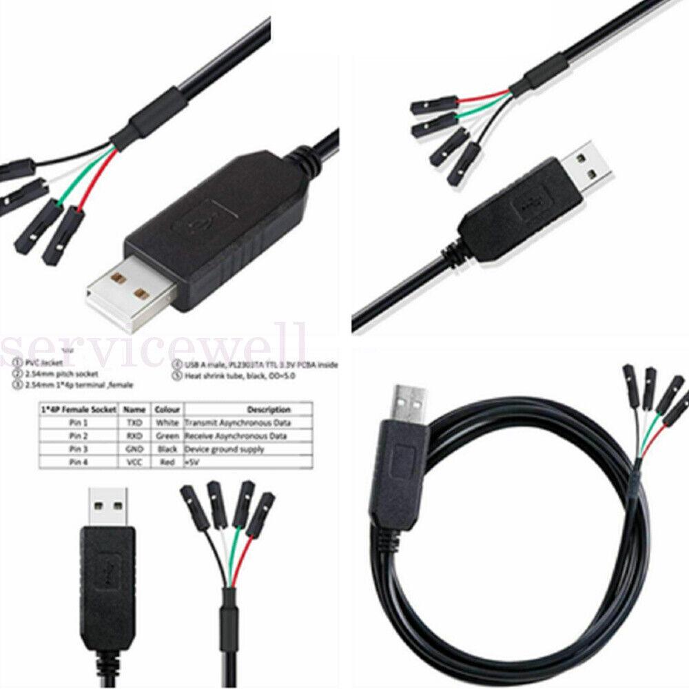 USB to TTL Serial 3.3V Adapter Cable TX RX Signal 4 Pin PL2303HX Prolific Chip - Image 7