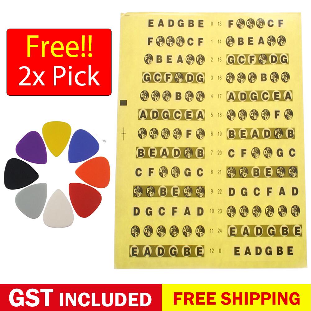 Universal Guitar Fretboard Notes Fingerboard Labels Stickers Scale For 6 String