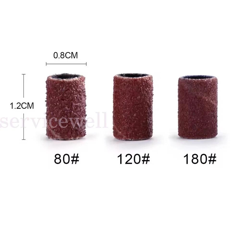 Nail Sanding Bands 80# 120# 180# for Electric Drill Machines Filing Bits - Image 4