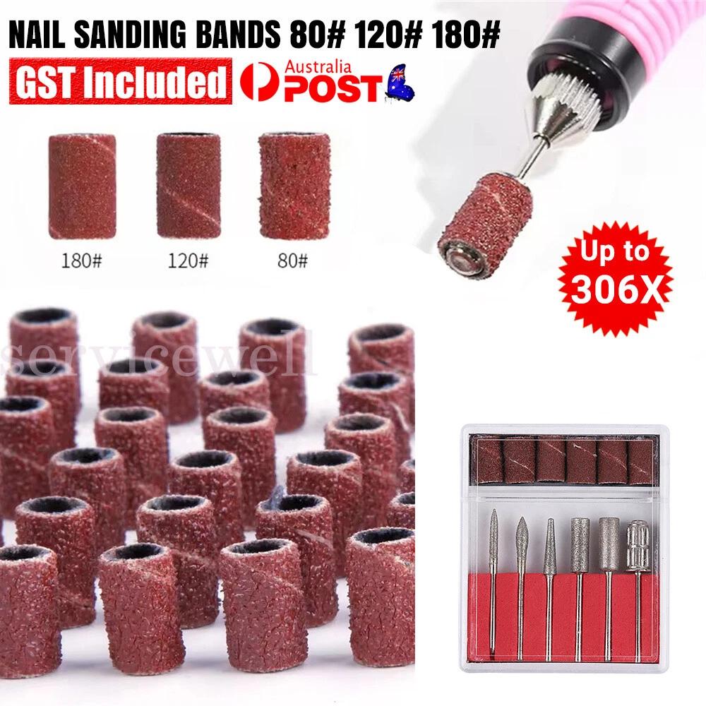 Nail Sanding Bands 80# 120# 180# for Electric Drill Machines Filing Bits