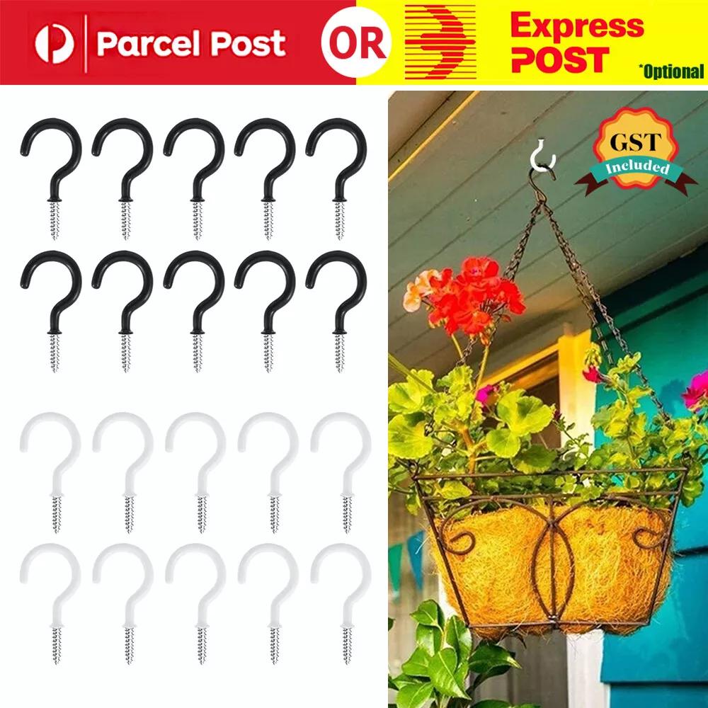 Coated Metal Screw In Cup Hooks Ring Plant Jewelry Hanger Holder AU