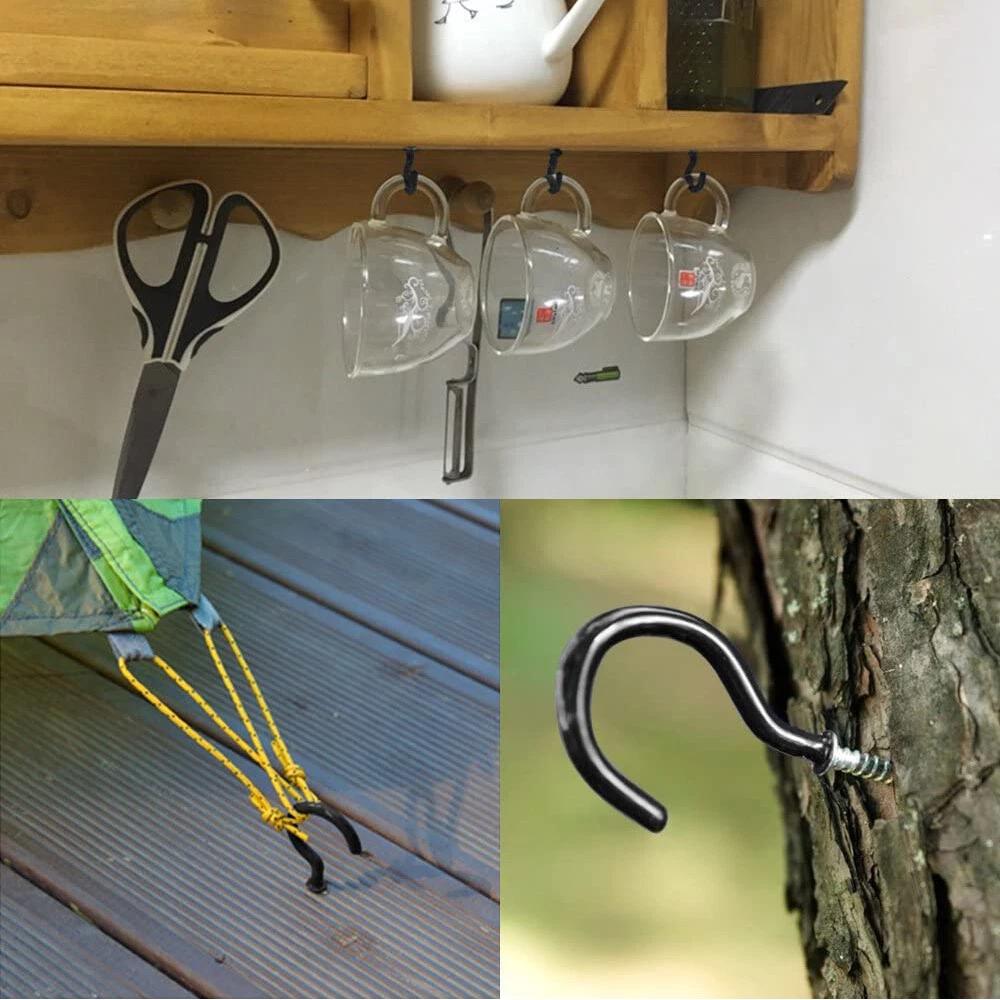 Coated Metal Screw In Cup Hooks Ring Plant Jewelry Hanger Holder AU - Image 7