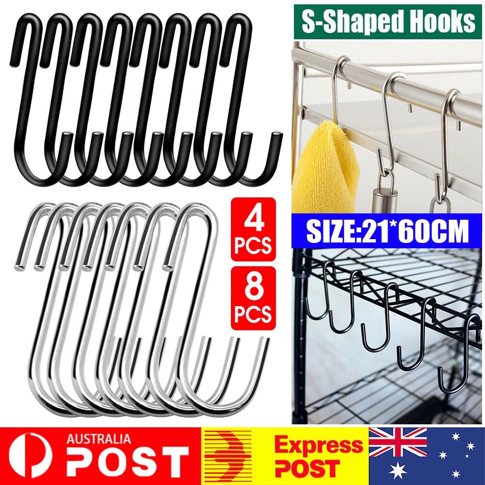 S-shaped Stainless Steel Hanging Hooks Kitchen Bathroom Hangers Holder