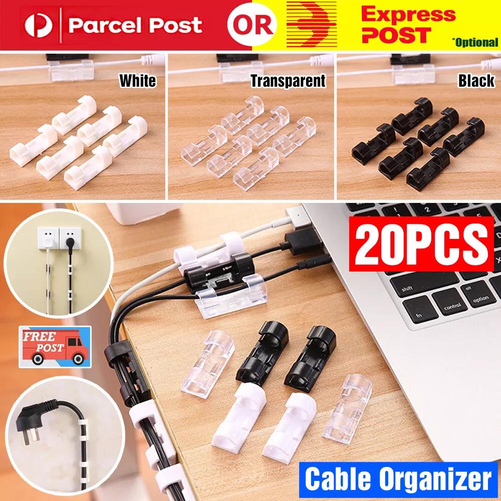 Cable Clips Management Holder Wire Line Organizer Self-Adhesive AU