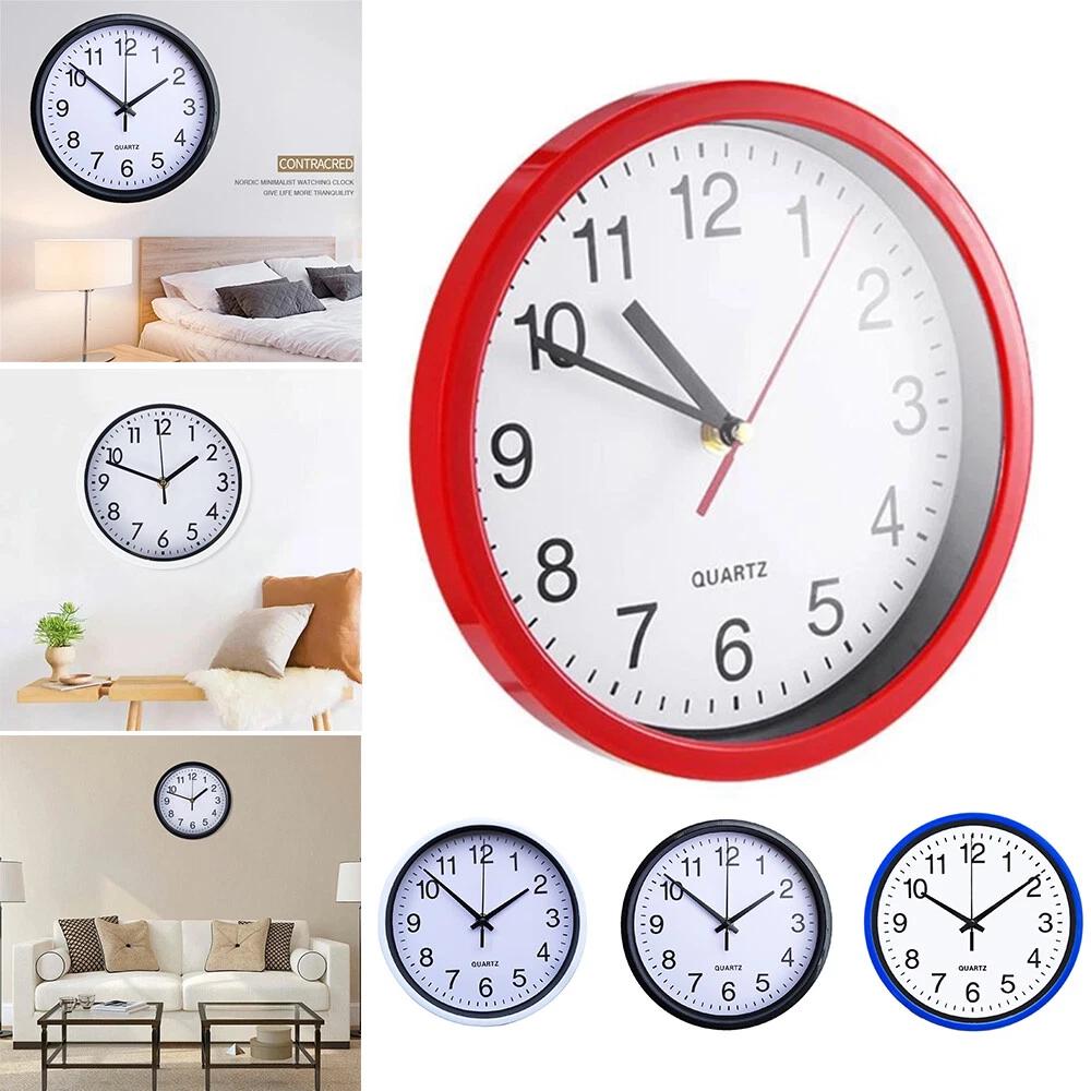 Wall Clock Quartz Round Square Wall Clock Silent Non-Ticking Battery Operated