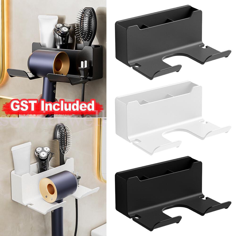 Wall Mount Hair Dryer Holder Hair straightener Stand Storage Rack Shelves AU