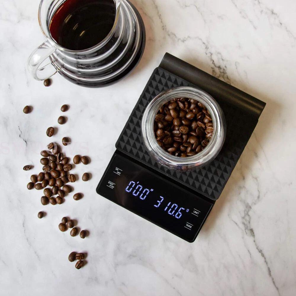 Waterproof 0.1g/3KG Digital Coffee Scale with Timer High Precision Kitchen Scale - Image 3