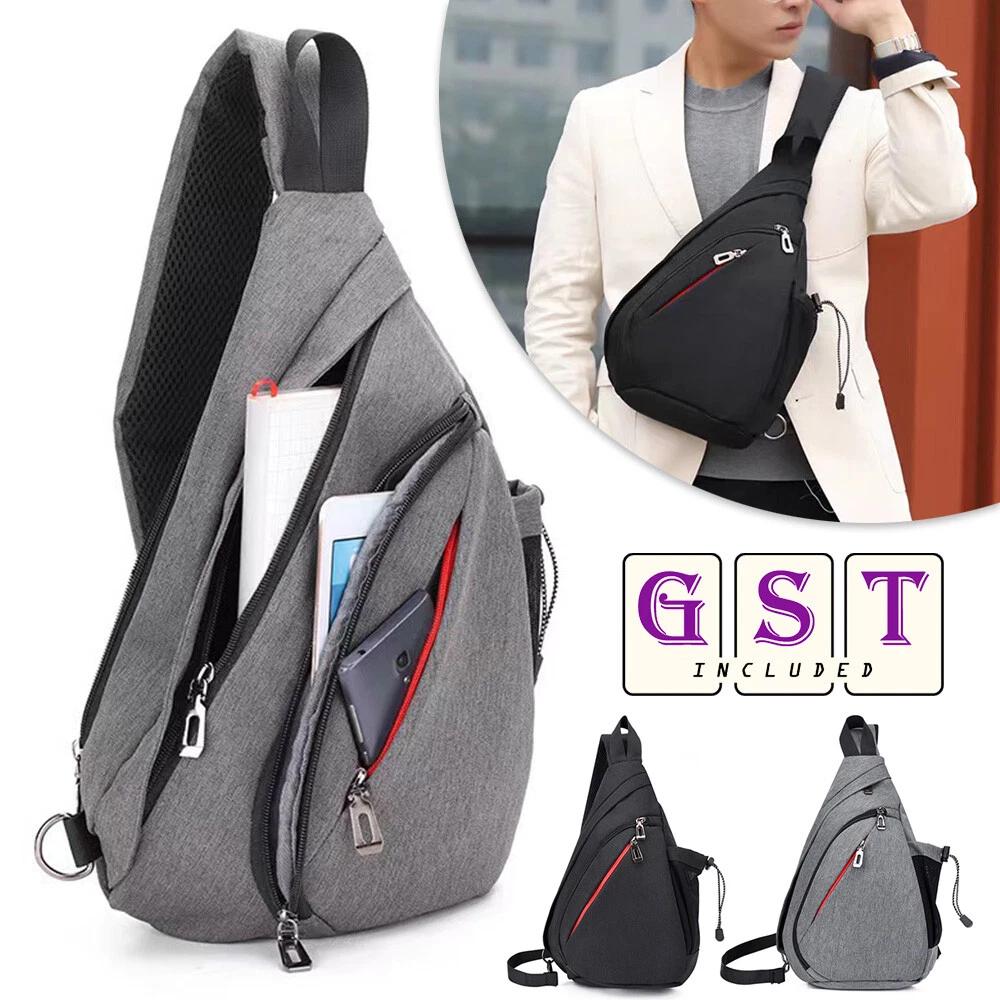 Waterproof Backpack Chest Pack Mens Sling Shoulder Bag Travel Cross body Bag