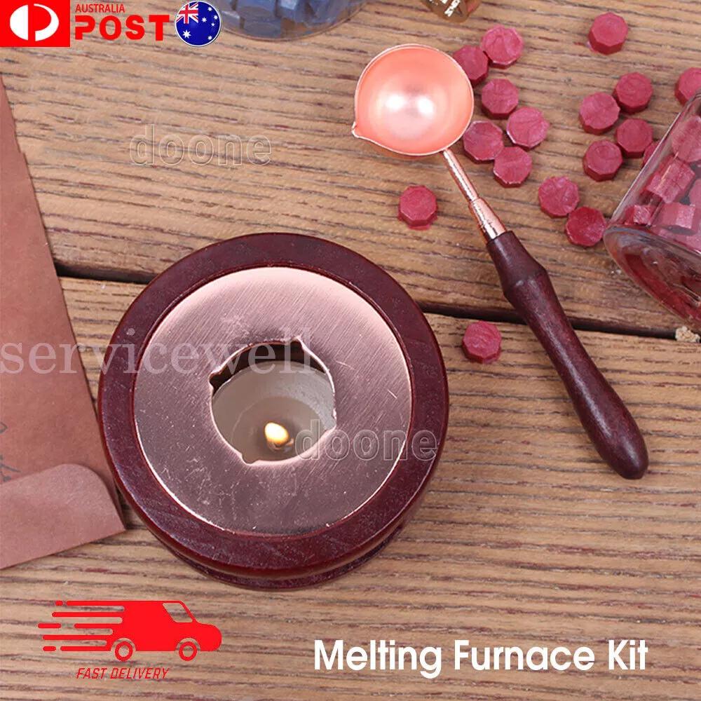 Wax Seal Kit Warmer Melting Spoon Kit Sticks for Sealing Stamp Furnace Tool AU