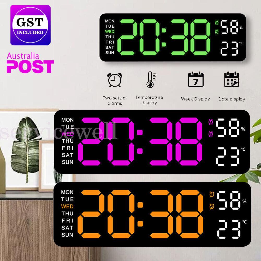 With Calendar Date Temperature LED Large Display USB Clock Digital Wall