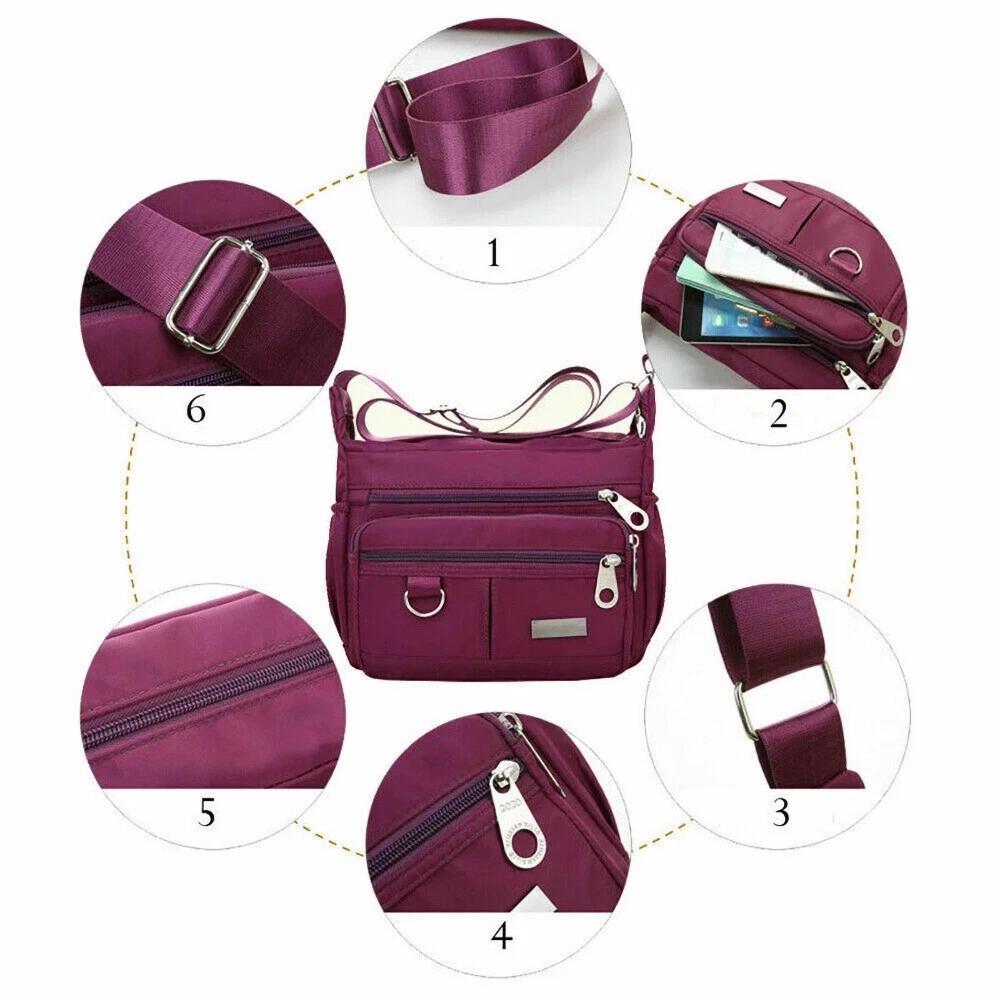 Women Multi Pocket Messenger Handbag Cross Body Bags Shoulder Bag Handbags Hot - Image 3